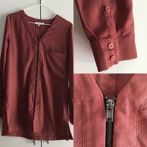 RO & DE Mauve zip-up shirt